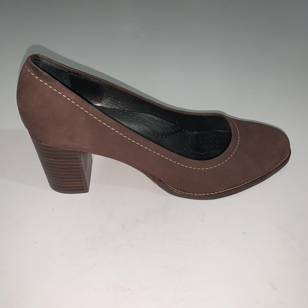 Marc Joseph New York Shoes Womens Size 10 Brown Suede Block Heel Pumps Comfort